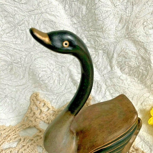 Black Swan Figurines Hand Painted MCM Style Signed Folk Art - Picture 7 of 12